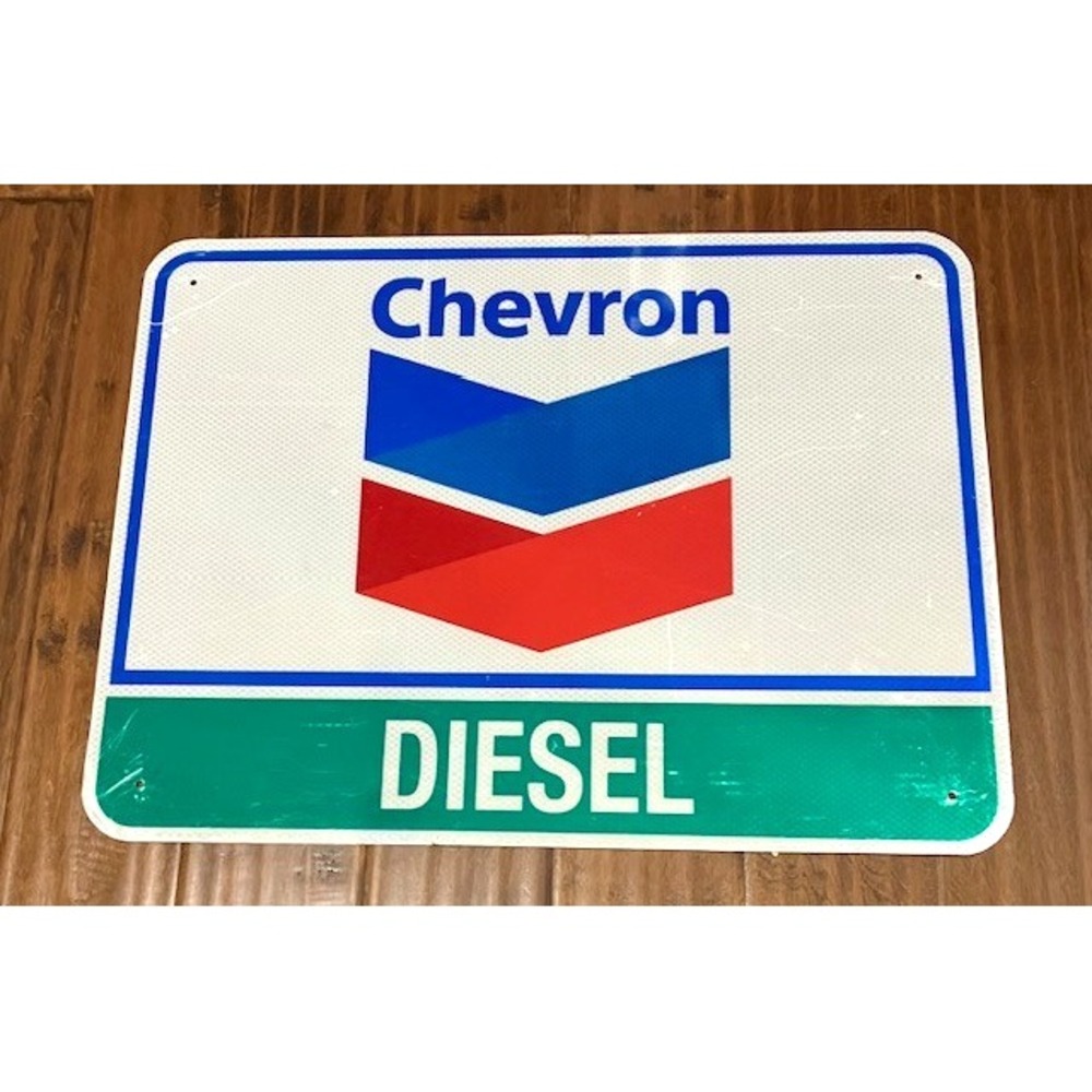 Chevron Diesel Road Highway Exit Sign 18" x 24"  Chevron Diesel Gas Aluminum